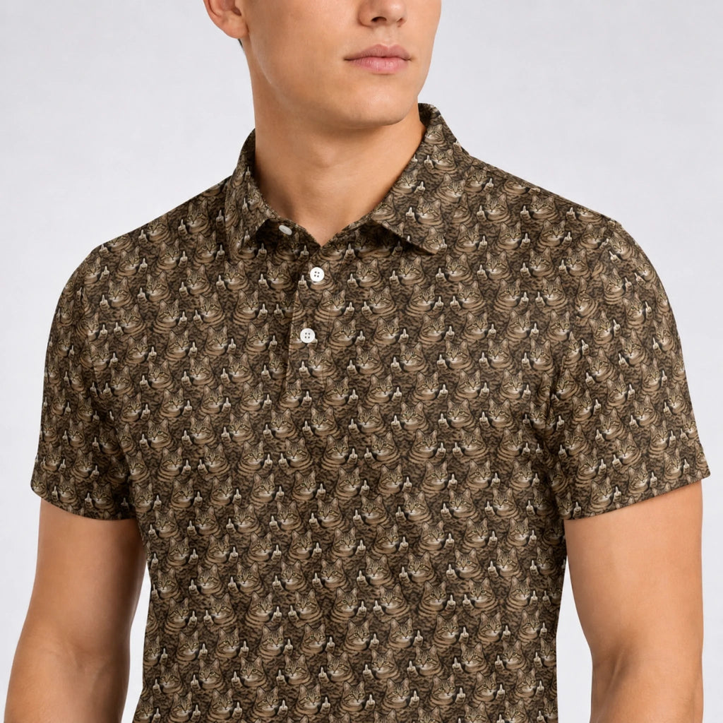 Personalized Polo Shirt – Cat Pattern