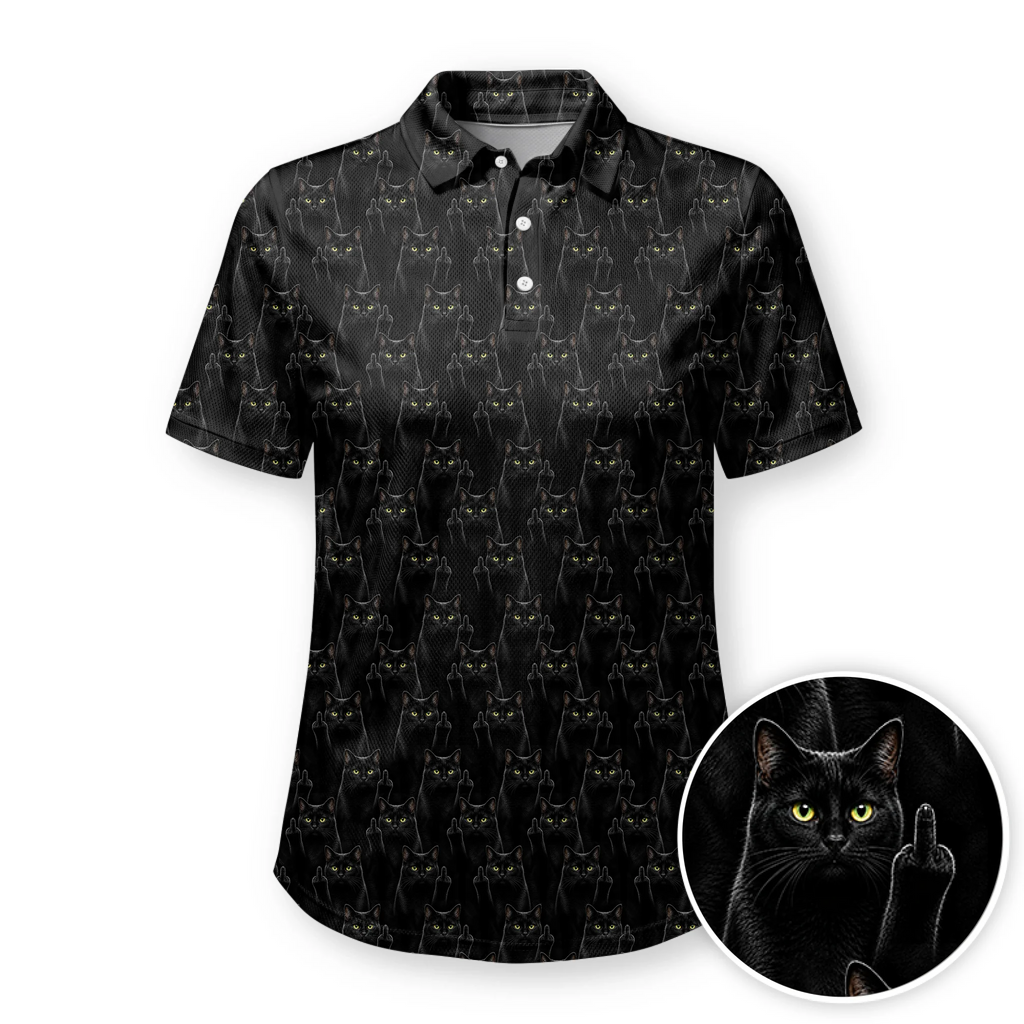 Personalized Polo Shirt – Cat Pattern
