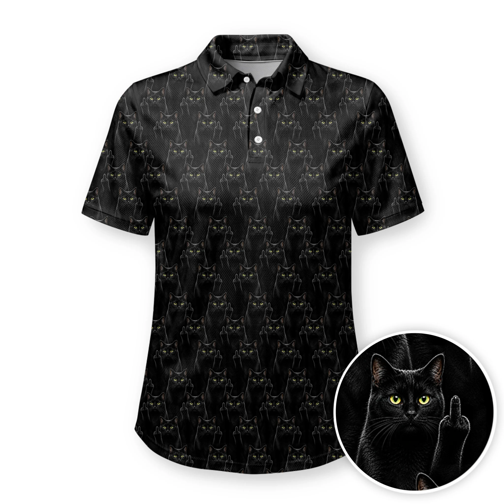 Personalized Polo Shirt – Cat Pattern