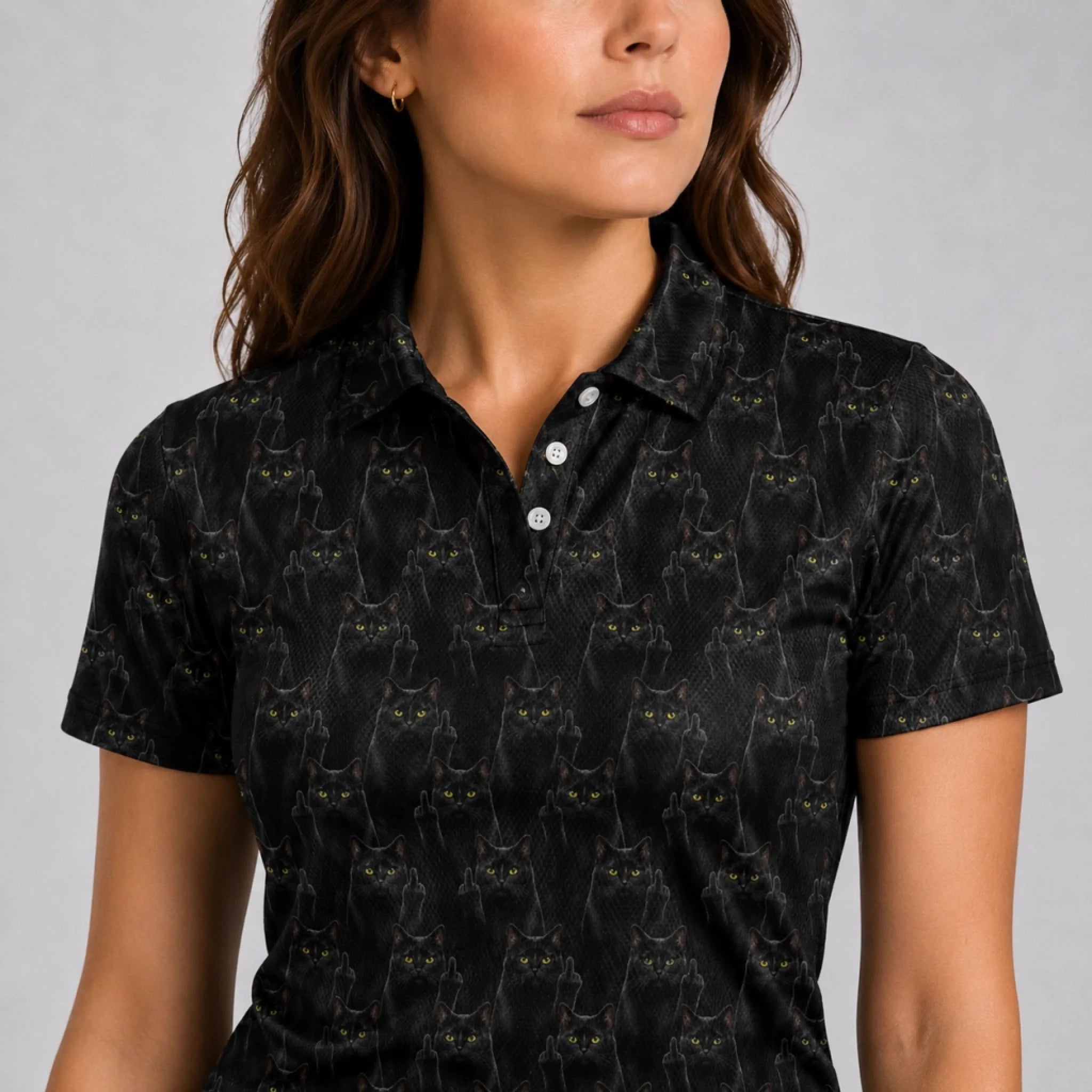 Personalized Polo Shirt – Cat Pattern